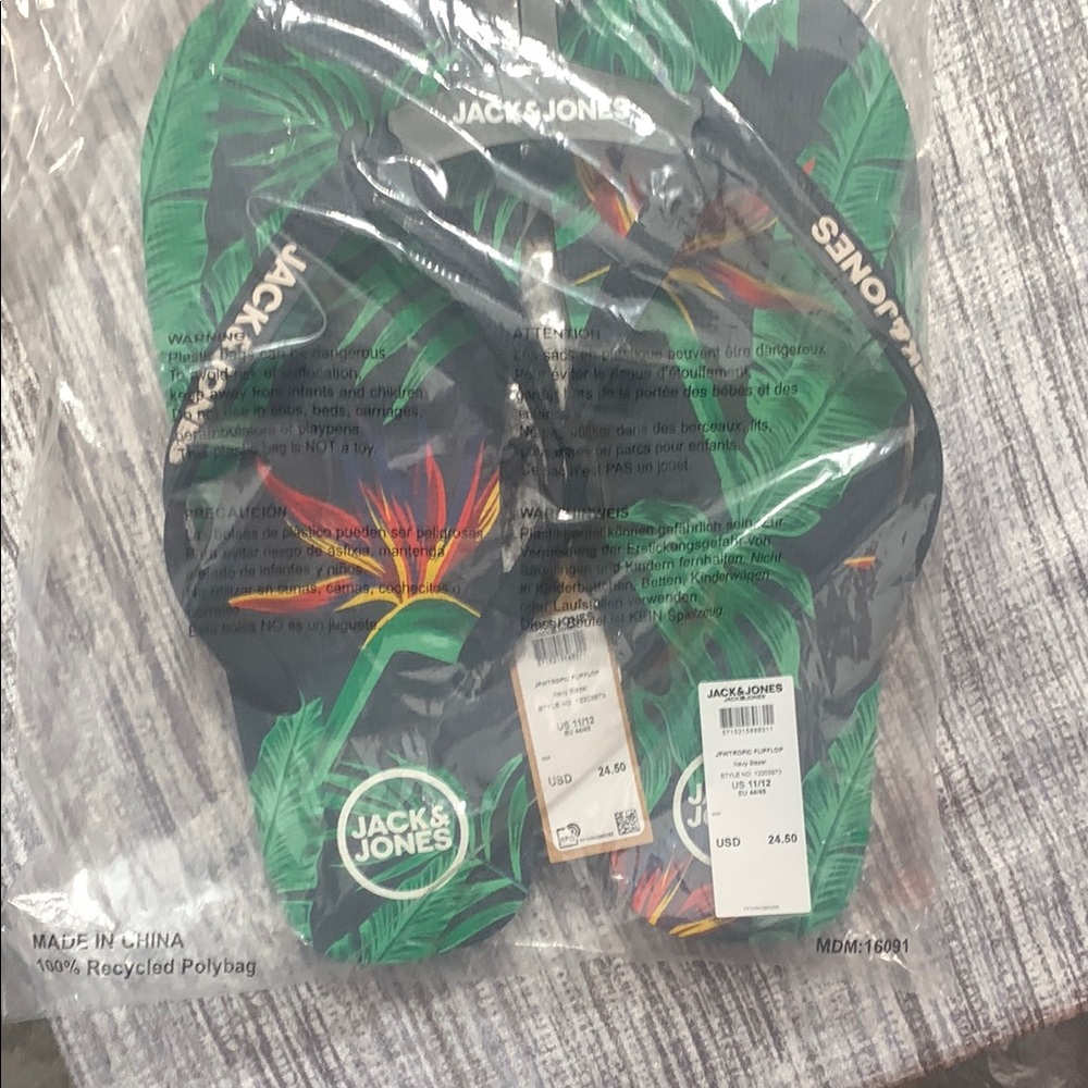 Jack & Jones Tropical Flip Flops